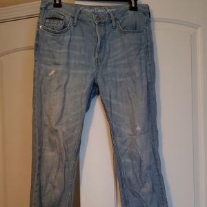 Calvin Klein jeans distressed look Sz 28 equivalent to size 6.
